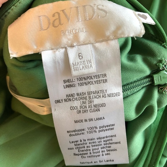 David’s Bridal: Long Mesh Dress in Clover Green - Picture 5 of 7